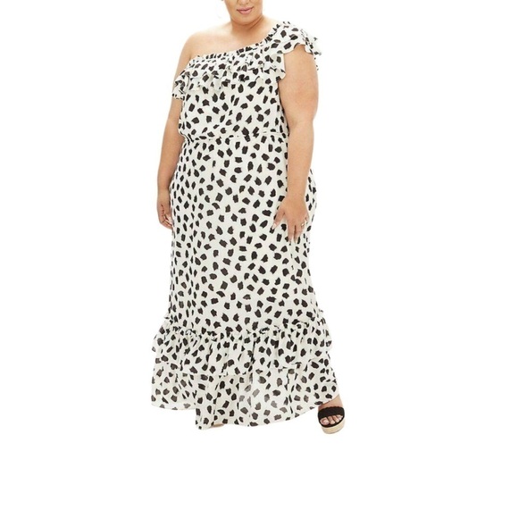 Lane Bryant x Beauticurve Chiffon Polka Dot Maxi Dress - Picture 13 of 14